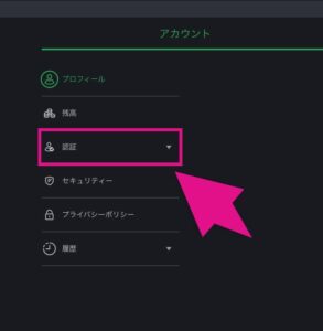 ボンズカジノの認証ボタン