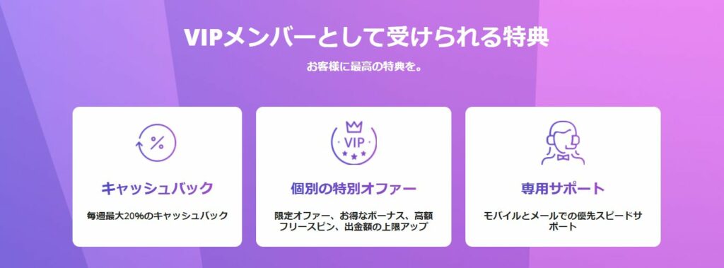 カジノデイズのVIP制度の特典