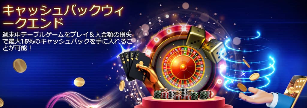 カジノエレベイトのボーナス