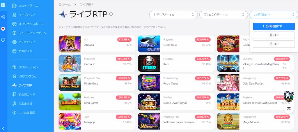 コニベットのライブRTPの期間