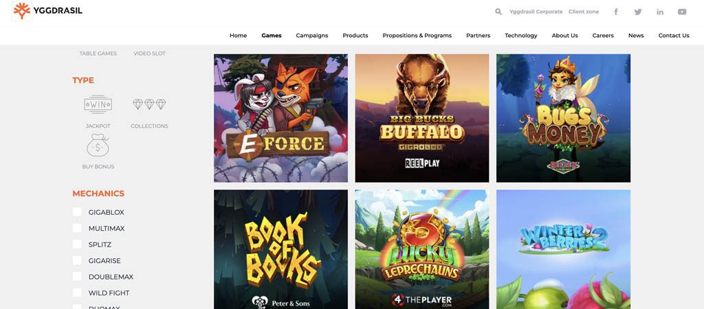 screenshot yggdrasil homepage
