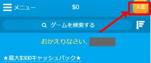 VISAカードでの入金方法1