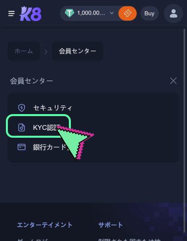 step 3 kyc k8 io casino