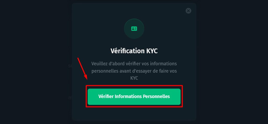 Step 2 KYC (本人確認)をクリック