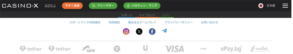 カジノエックス クレジットカード