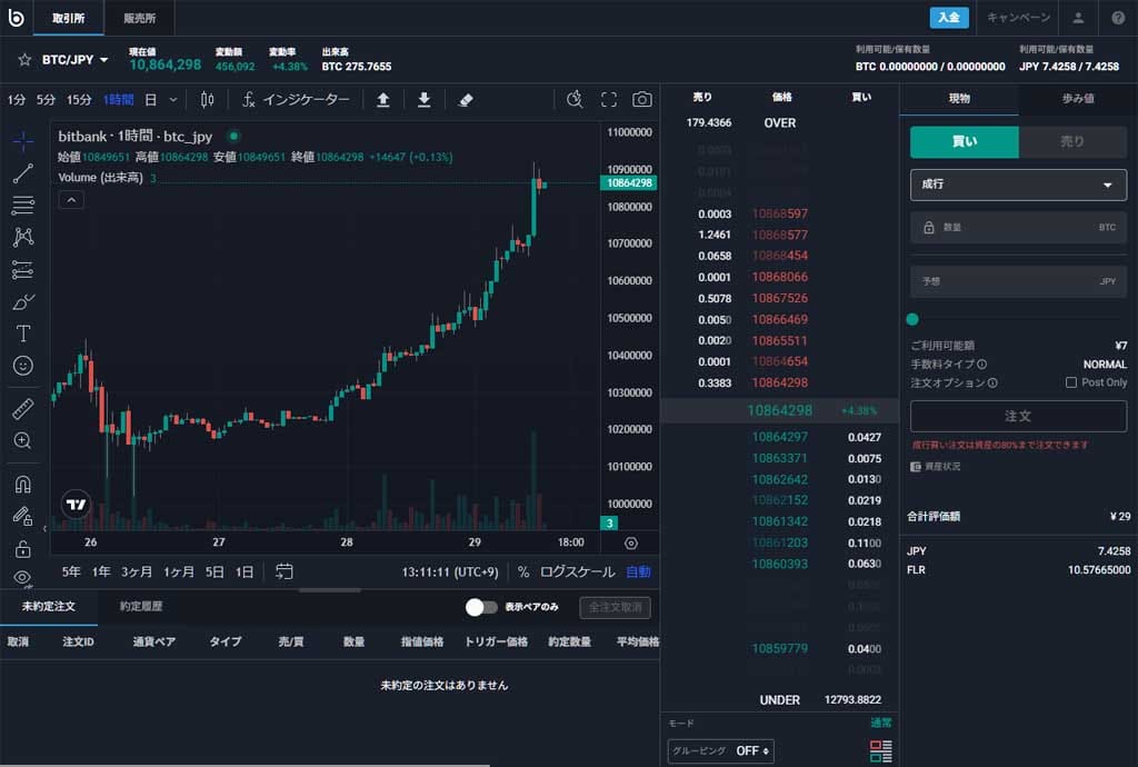 仮想通貨取引所の取引所を選択